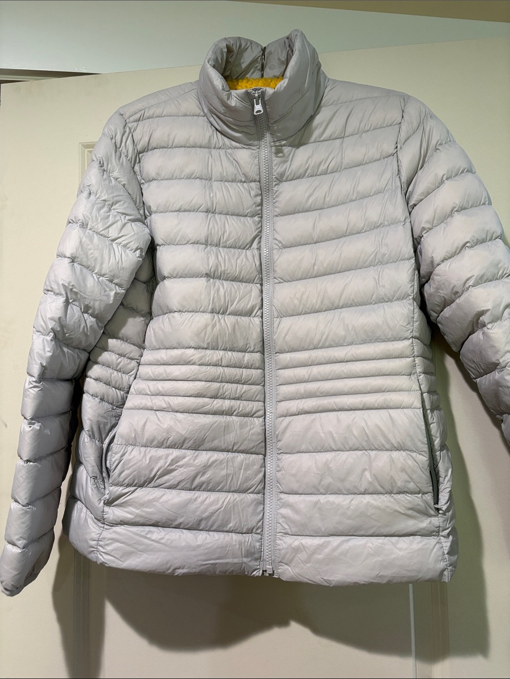 Lands' End Light Gray Packable Puffer Jacket